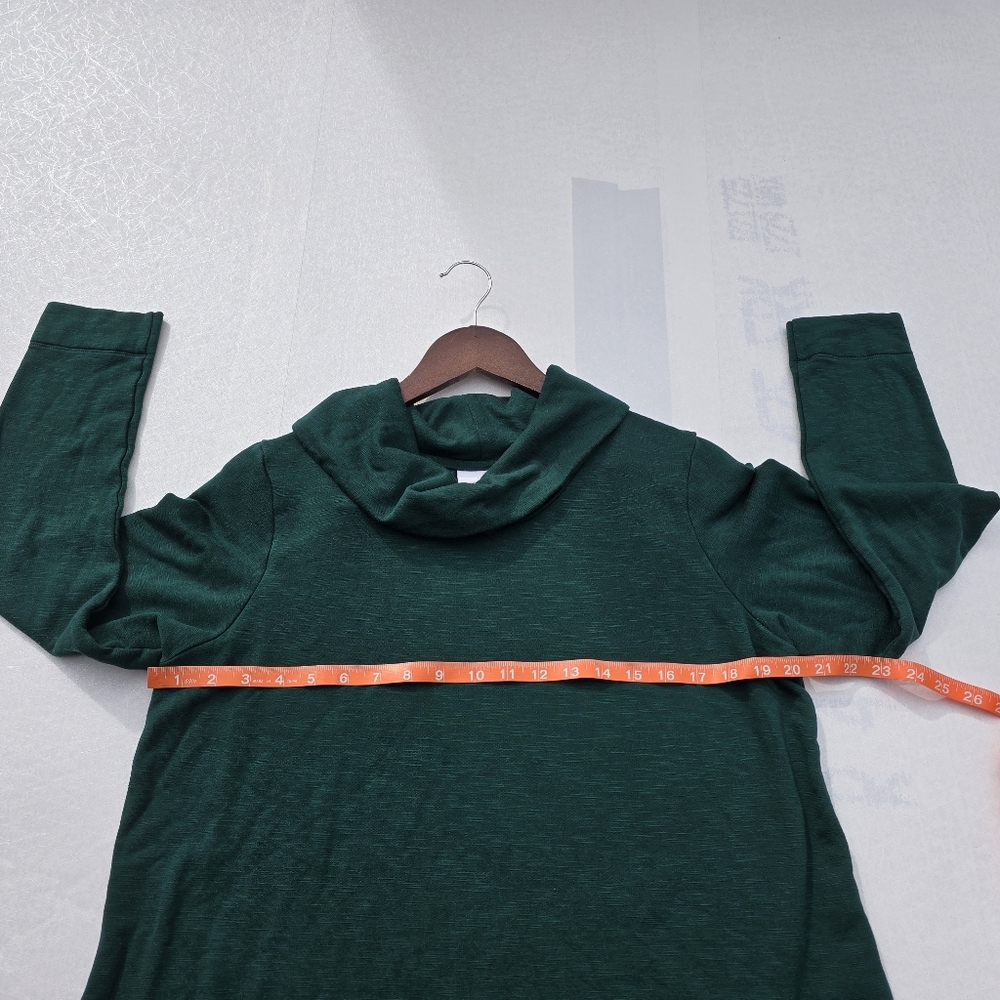 J.Jill Emerald Green Cowl Neck Long Sleeve Top, Size M - Picture 3 of 6